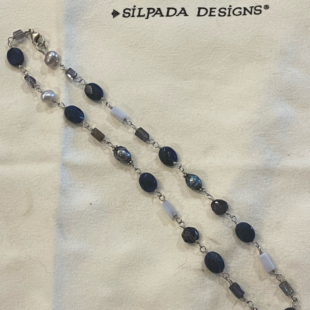 SILPADA N1308 Blue Beaded Necklace - Retired Piece